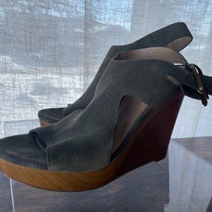 Michael Kors Olive Green Platform Josephine Wedge Sandal 9.5